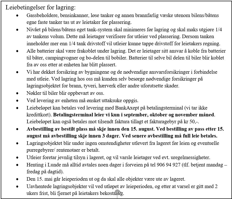 Leiebetingelser