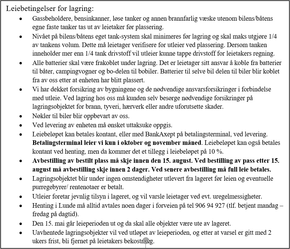 Leiebetingelser